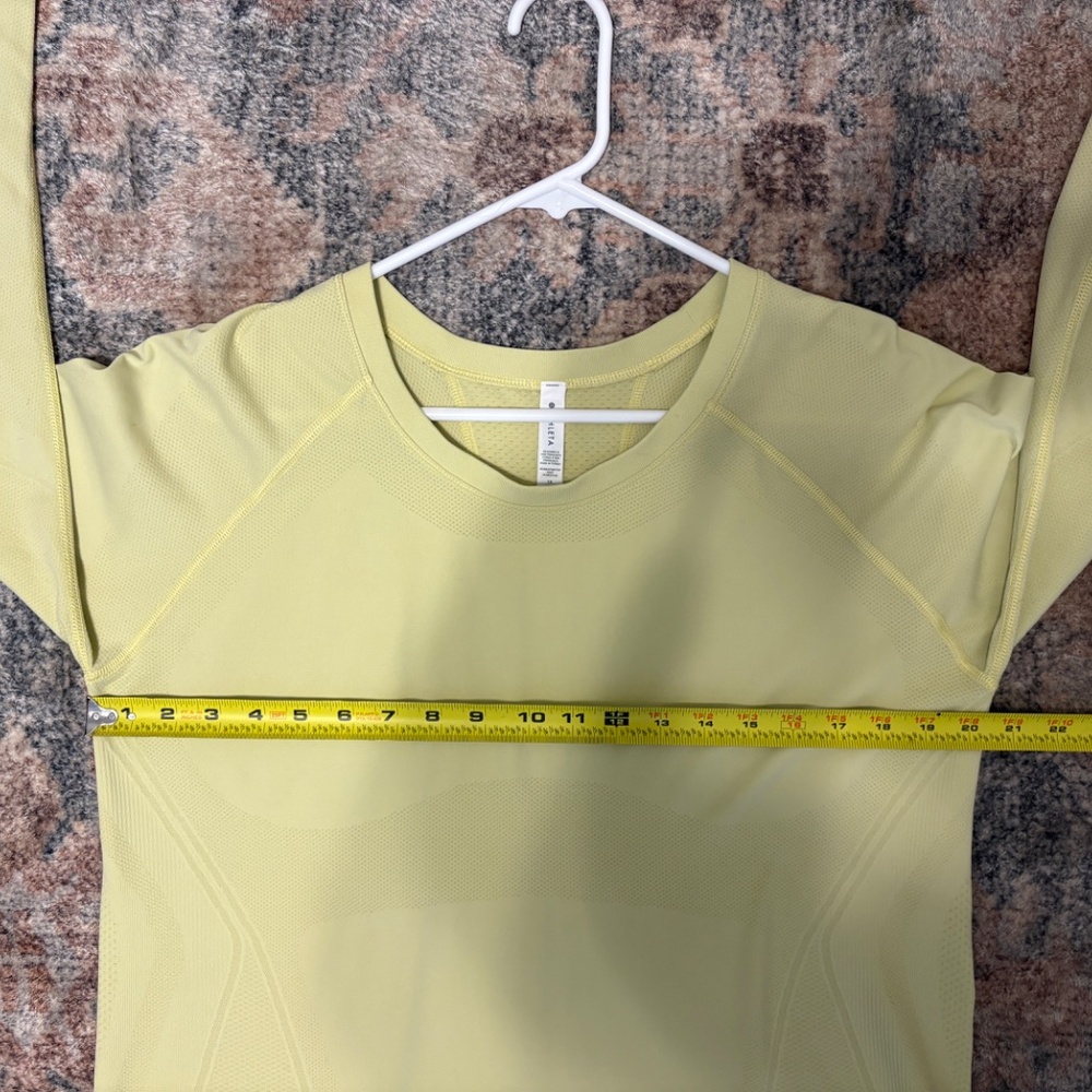 Athleta #530524 Women's Plus L/S Momentum Seamless Tee Shirt Top 1X Yellow - Picture 6 of 9